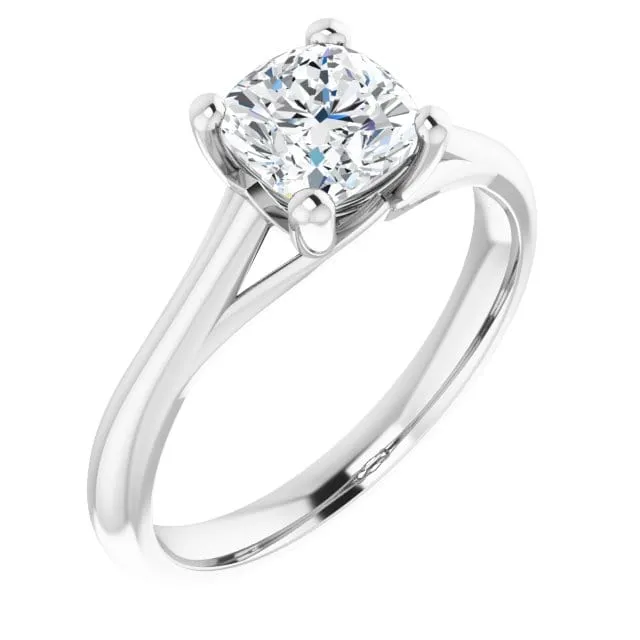 Cathryn Prong Set Cathedral Solitaire Engagement Ring - Setting only