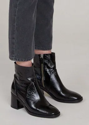 Black Glossed Celestine Ankle Boots