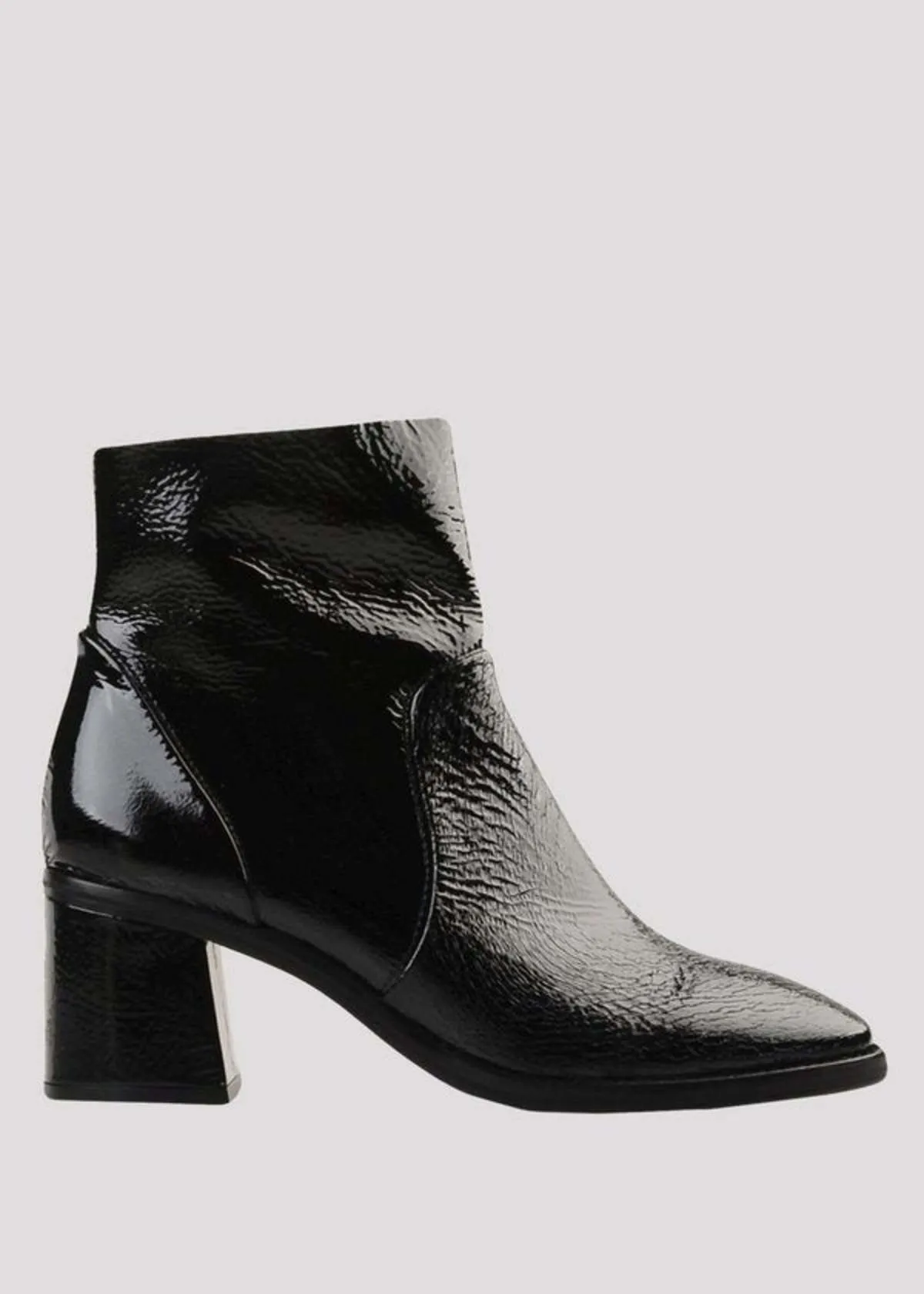 Black Glossed Celestine Ankle Boots