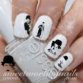 Charlie Chaplin Nail Art Water Decals Stick-on Slides