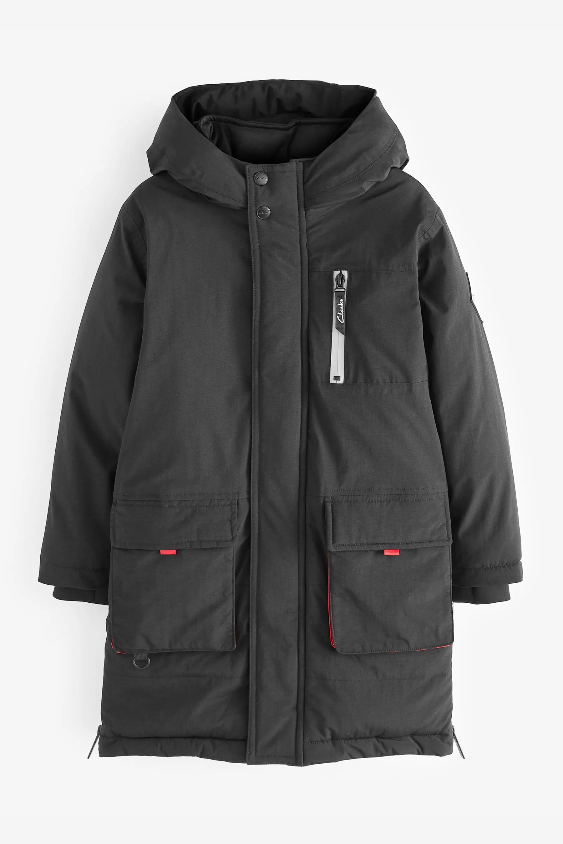 Boys' Black Waterproof Parka Coat by Clarks