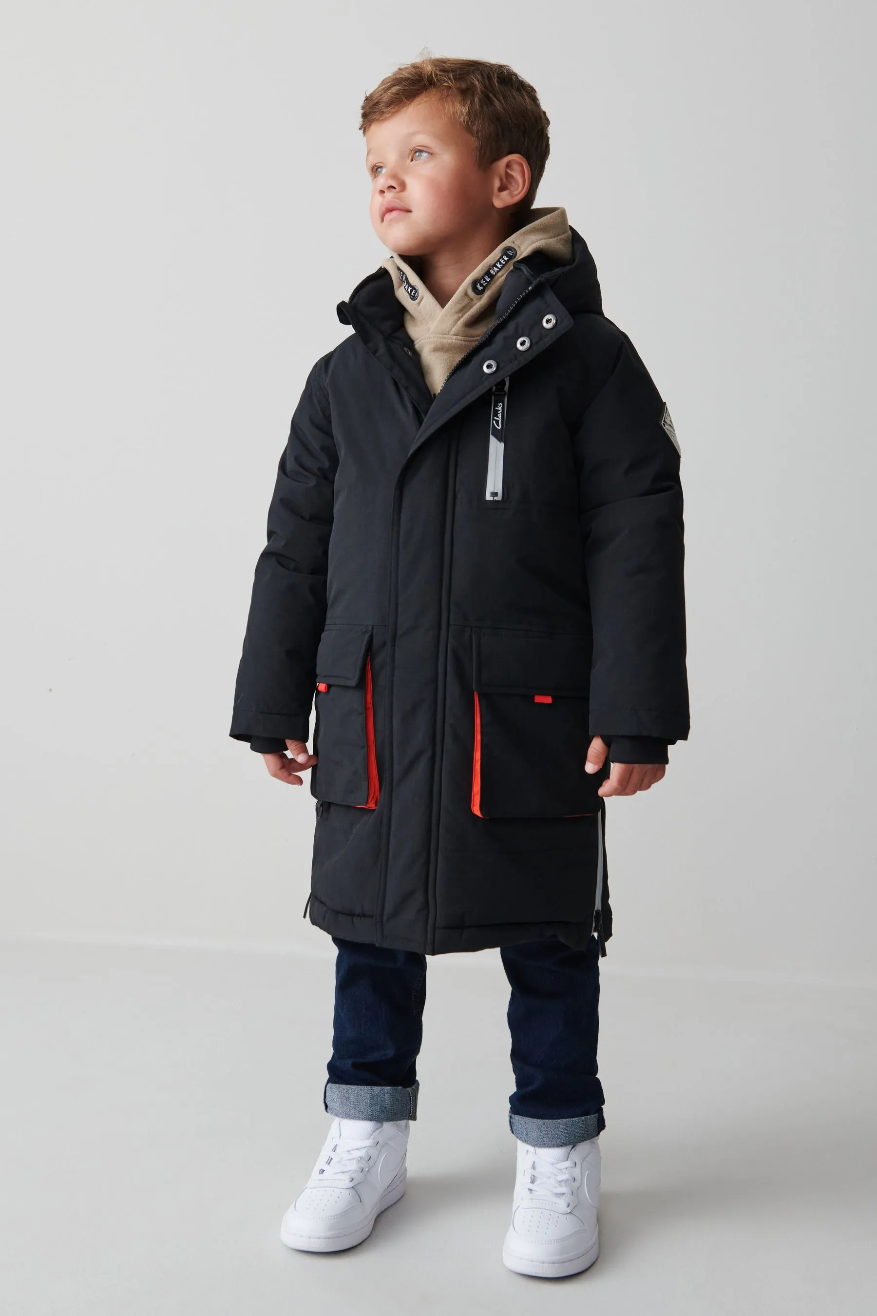 Boys' Black Waterproof Parka Coat by Clarks