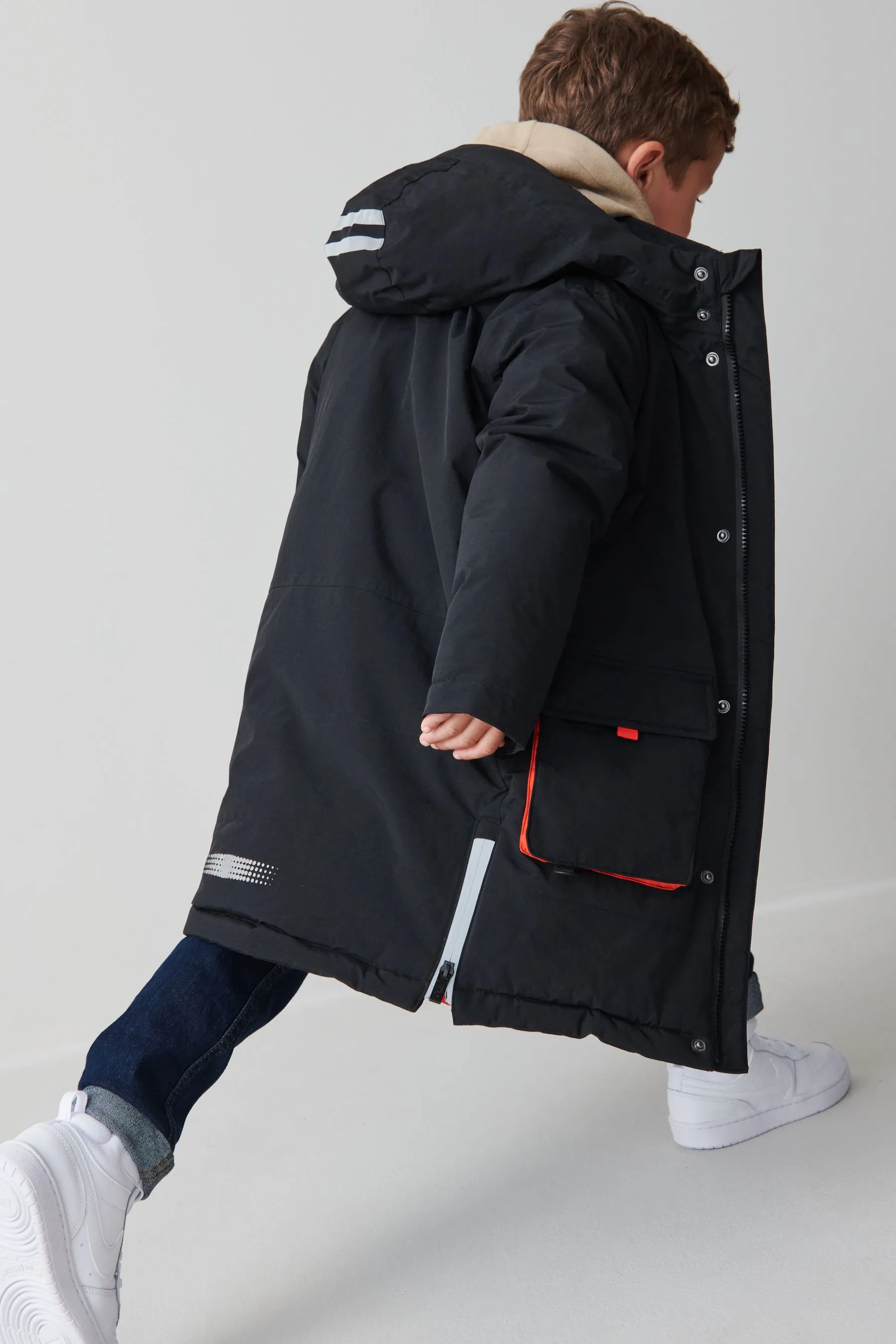 Boys' Black Waterproof Parka Coat by Clarks