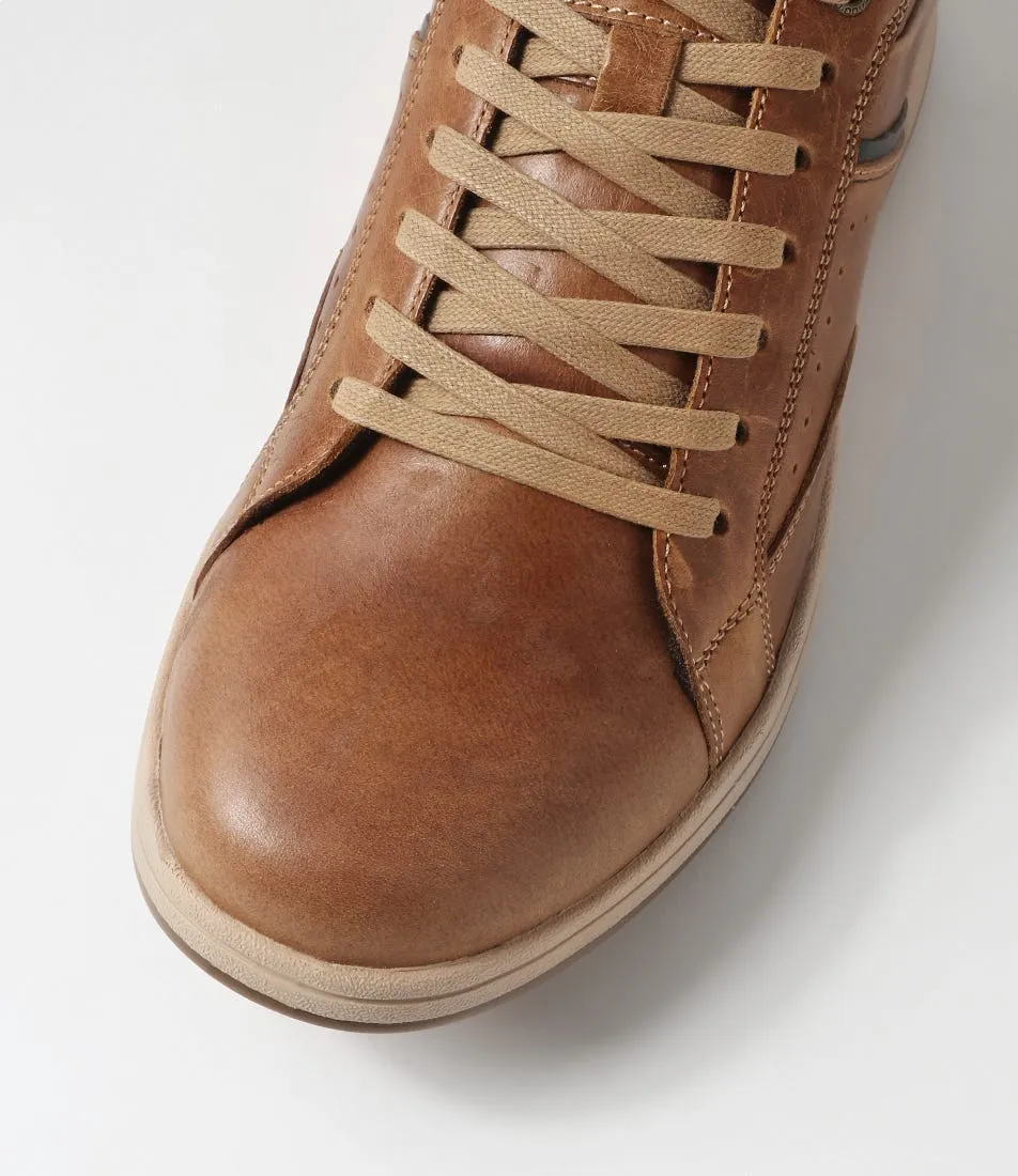 COLORADO Corp Cognac Leather Sneakers