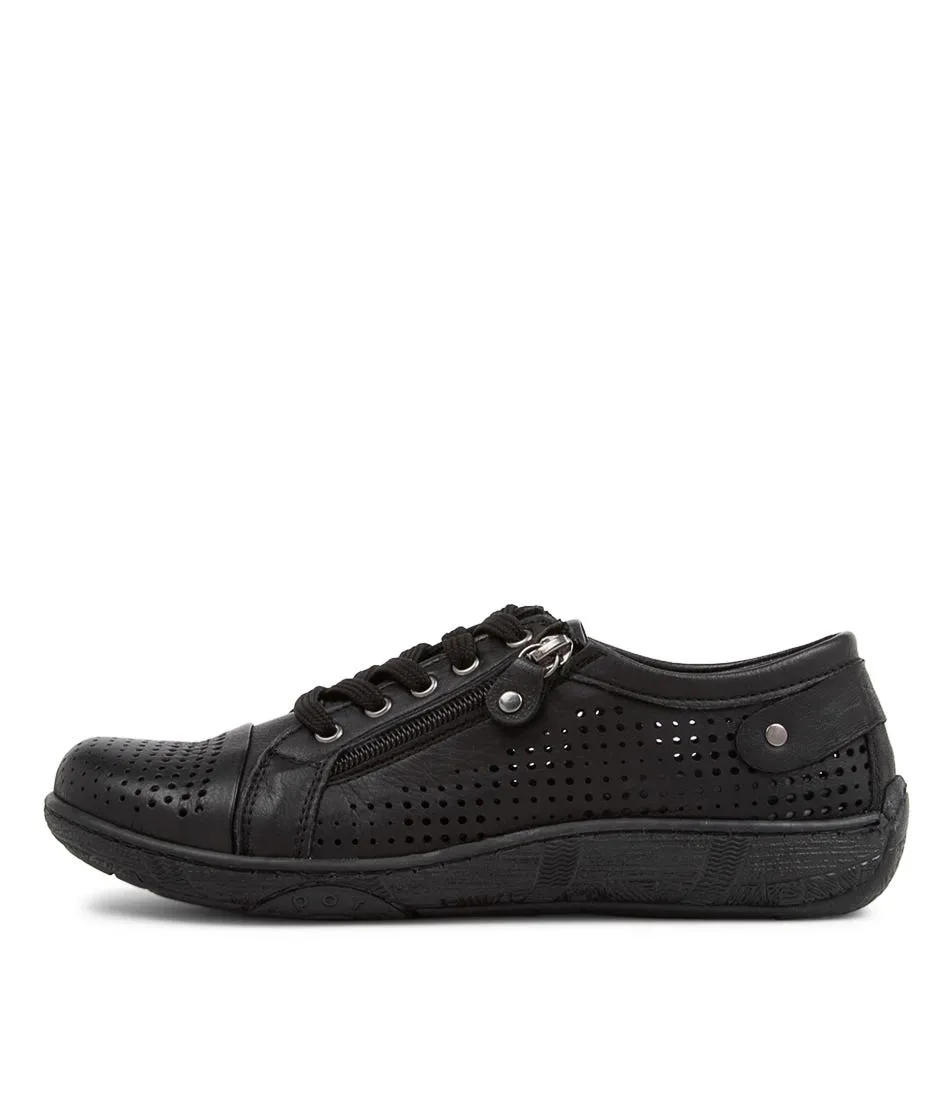 COLORADO Nyx Black Leather Sneakers