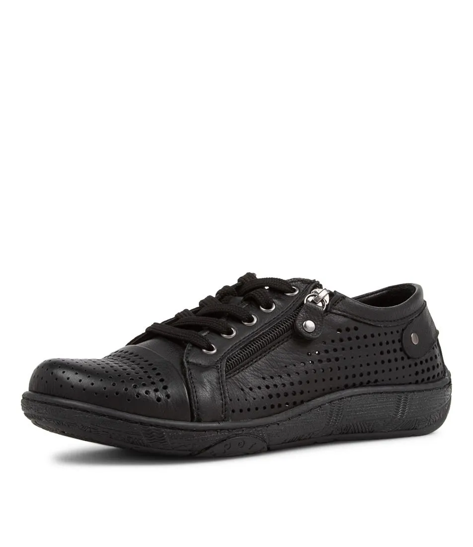 COLORADO Nyx Black Leather Sneakers