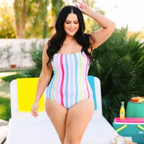 Colorful Rainbow Seaside Sweetheart Swimsuit