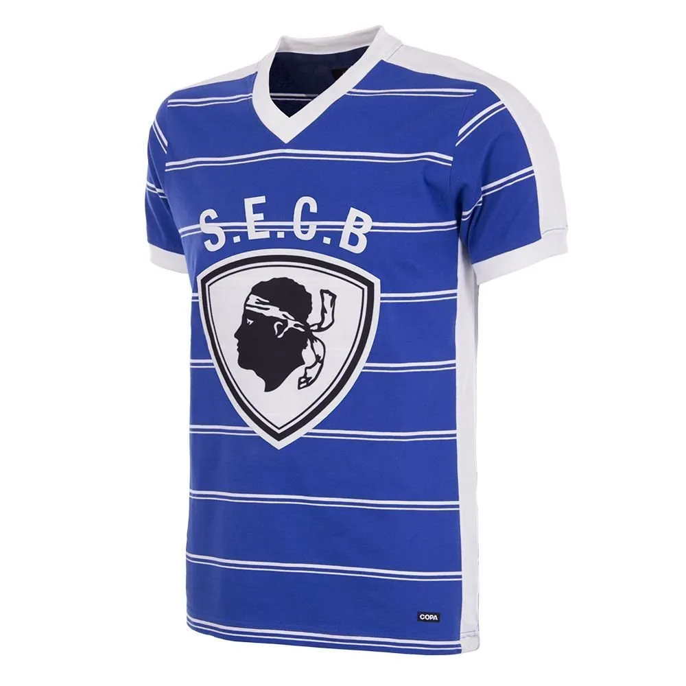 COPA Football - SC Bastia Retro Football Shirt 1981-1982 + Number 9 (Milla)