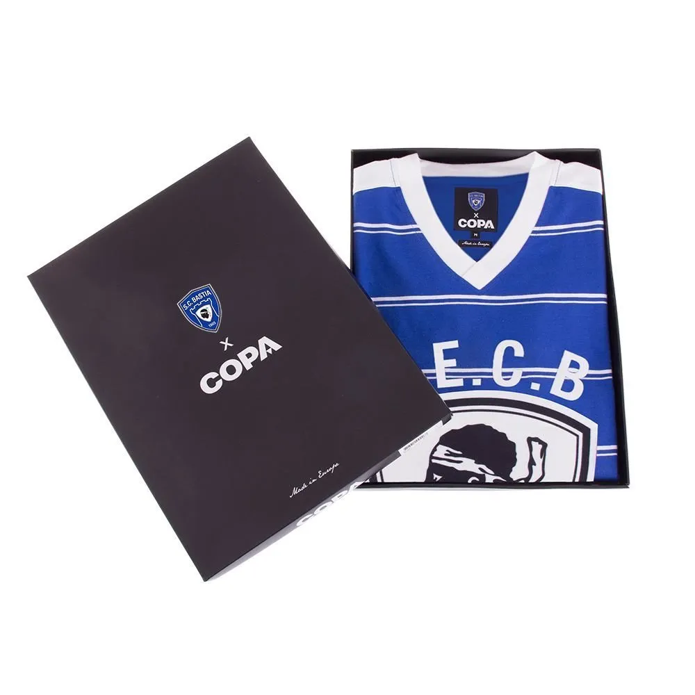 COPA Football - SC Bastia Retro Football Shirt 1981-1982 + Number 9 (Milla)