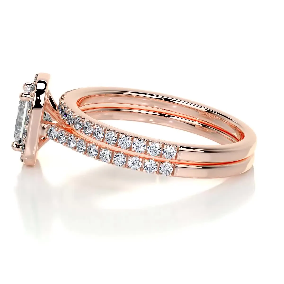 Cora Lab Grown Diamond Bridal Set -14K Rose Gold