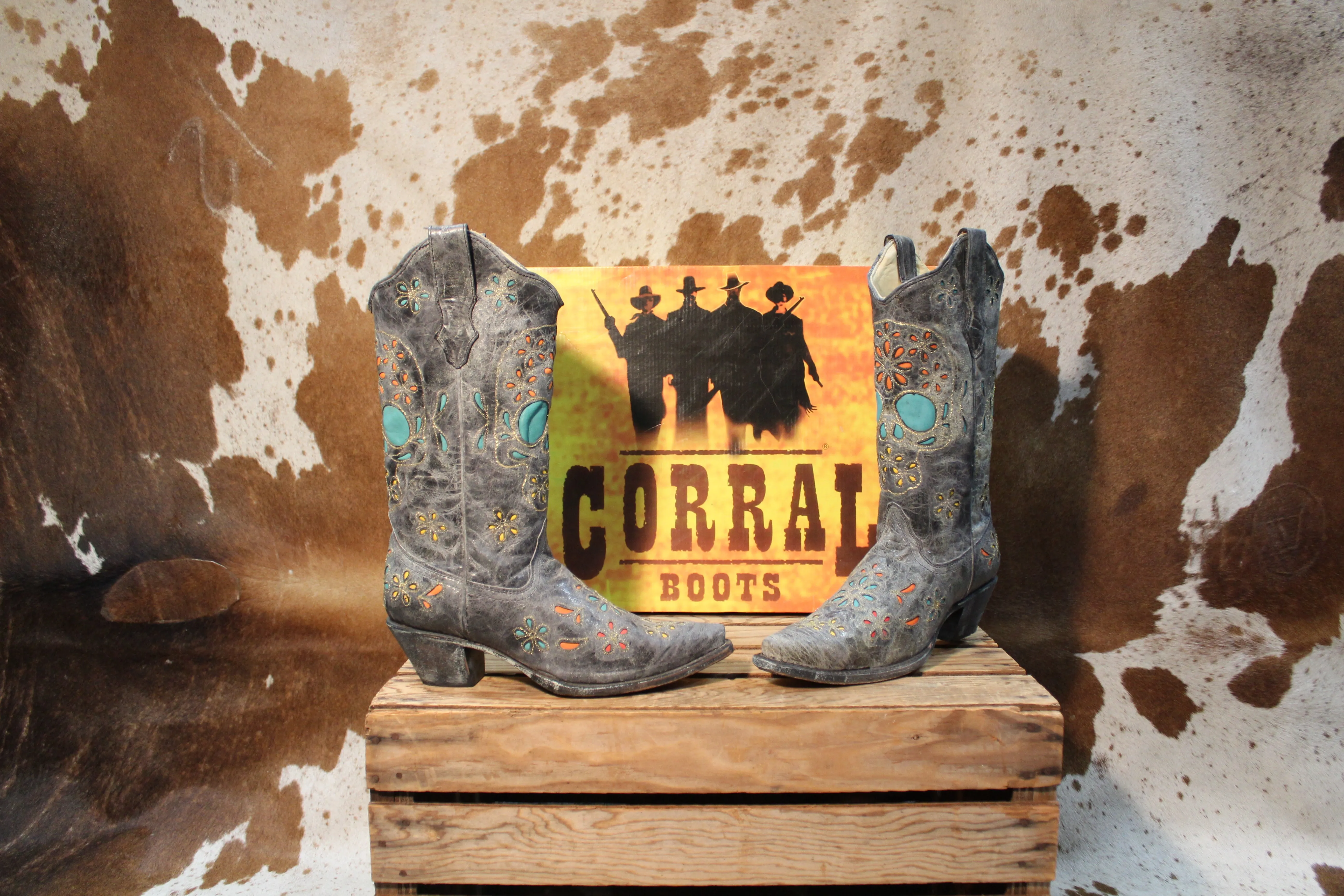 Corral Skull Flowers R2475 Boot