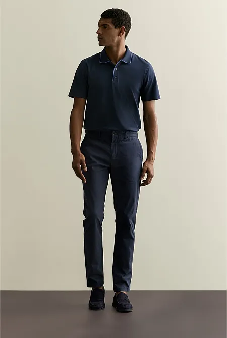 Cotton Interlock Tipped Polo