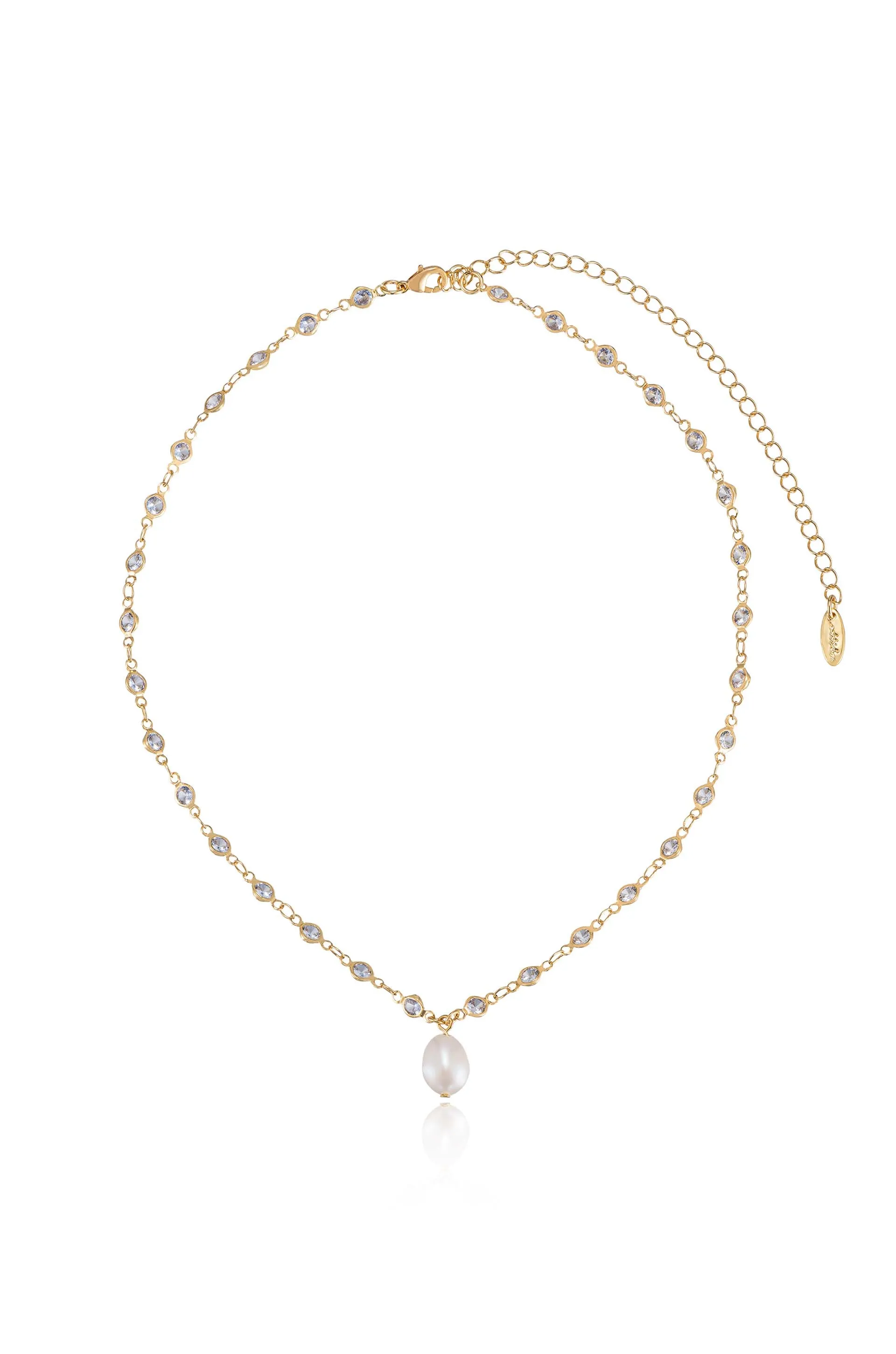 Crystal Spark and 18k Gold Plated Ball Chain Necklace Set