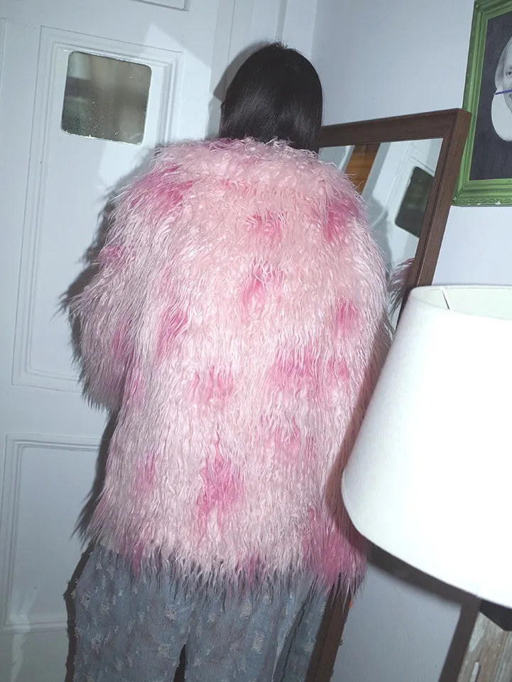 Cute Pink Luxury Volume Warm Fur-Jacket