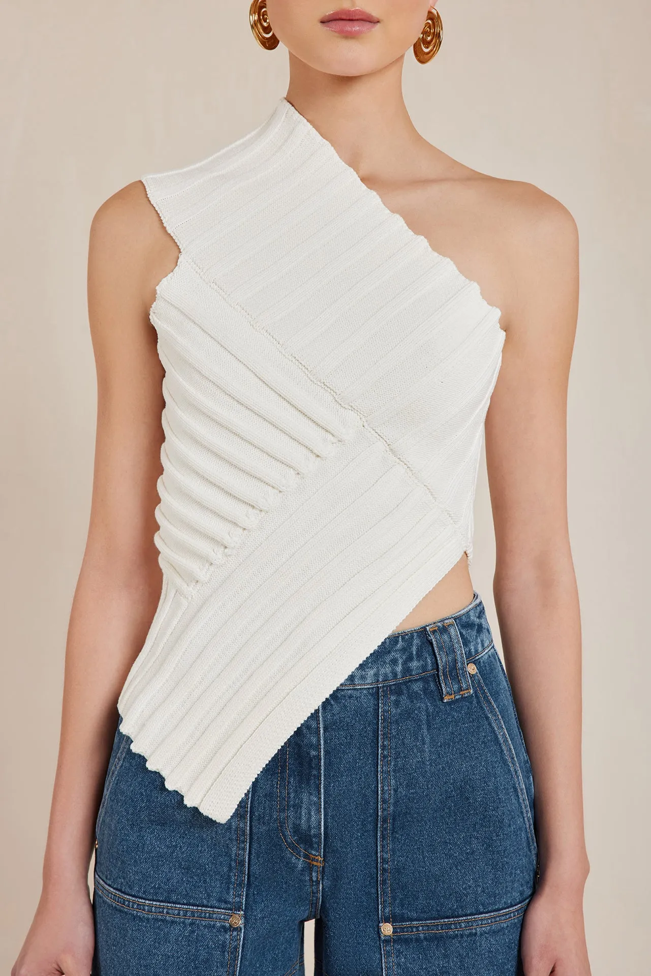 DEL KNIT TOP - OFF WHITE