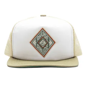 Tan and White Diamond Trucker Hat