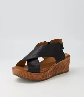 DIANA FERRARI Carmel2 Black Leather Sandals