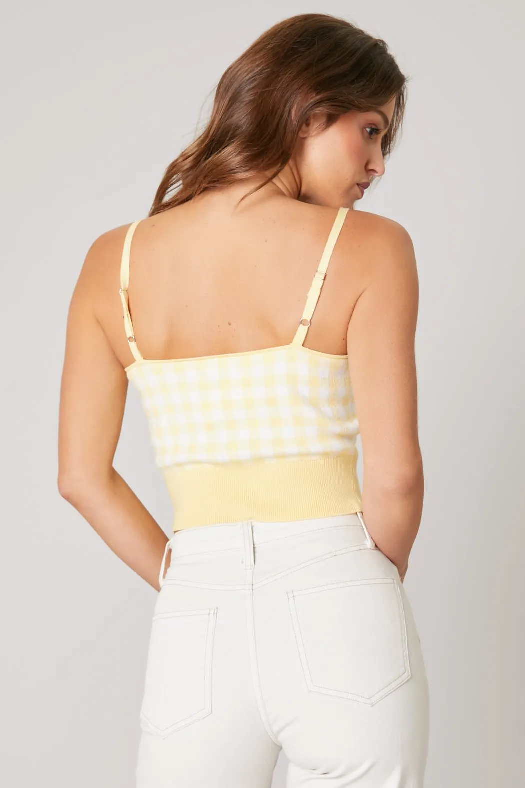 Dominika Gingham Knit Cami Top