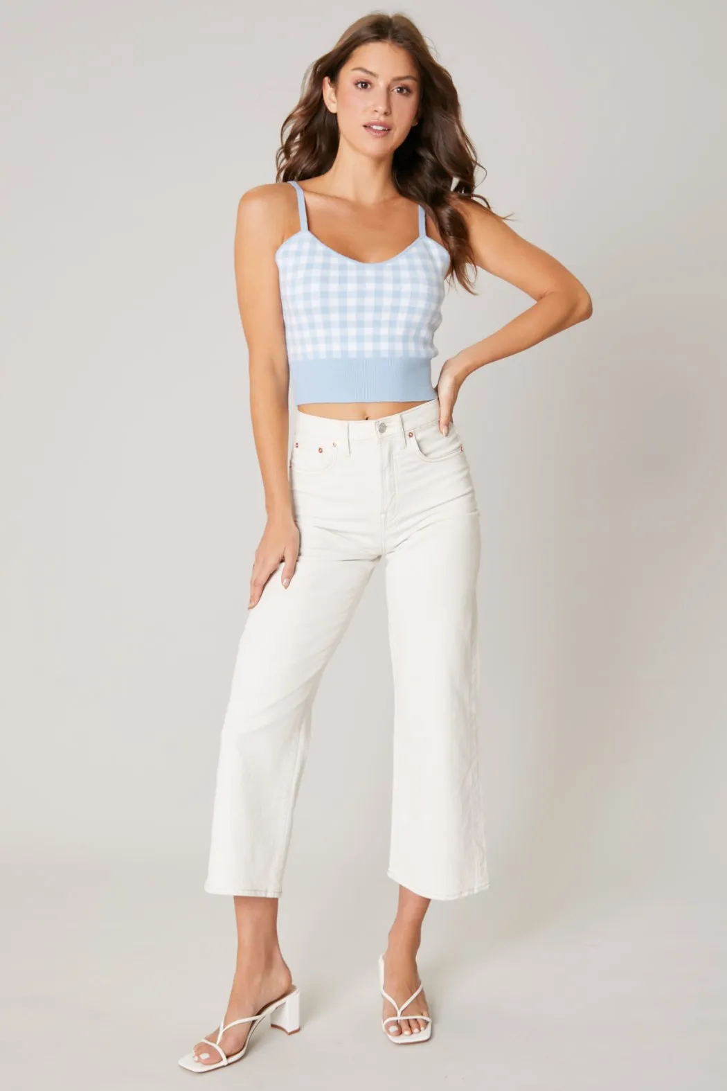 Dominika Gingham Knit Cami Top