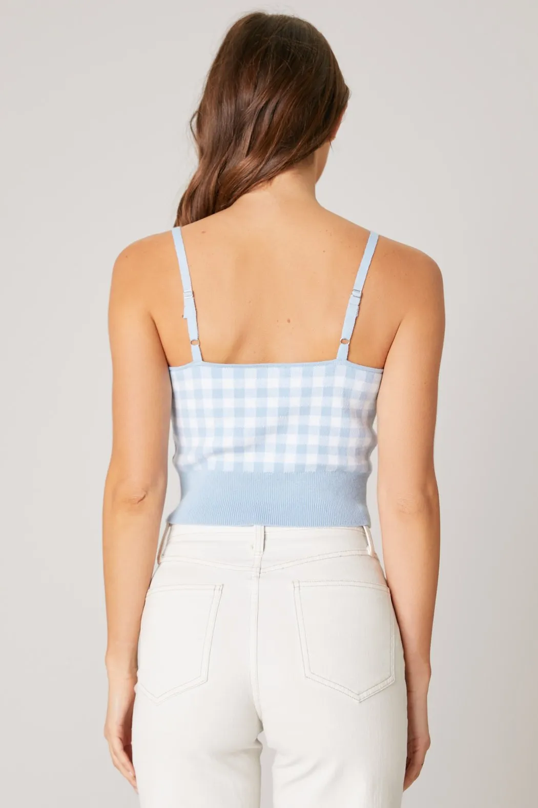 Dominika Gingham Knit Cami Top