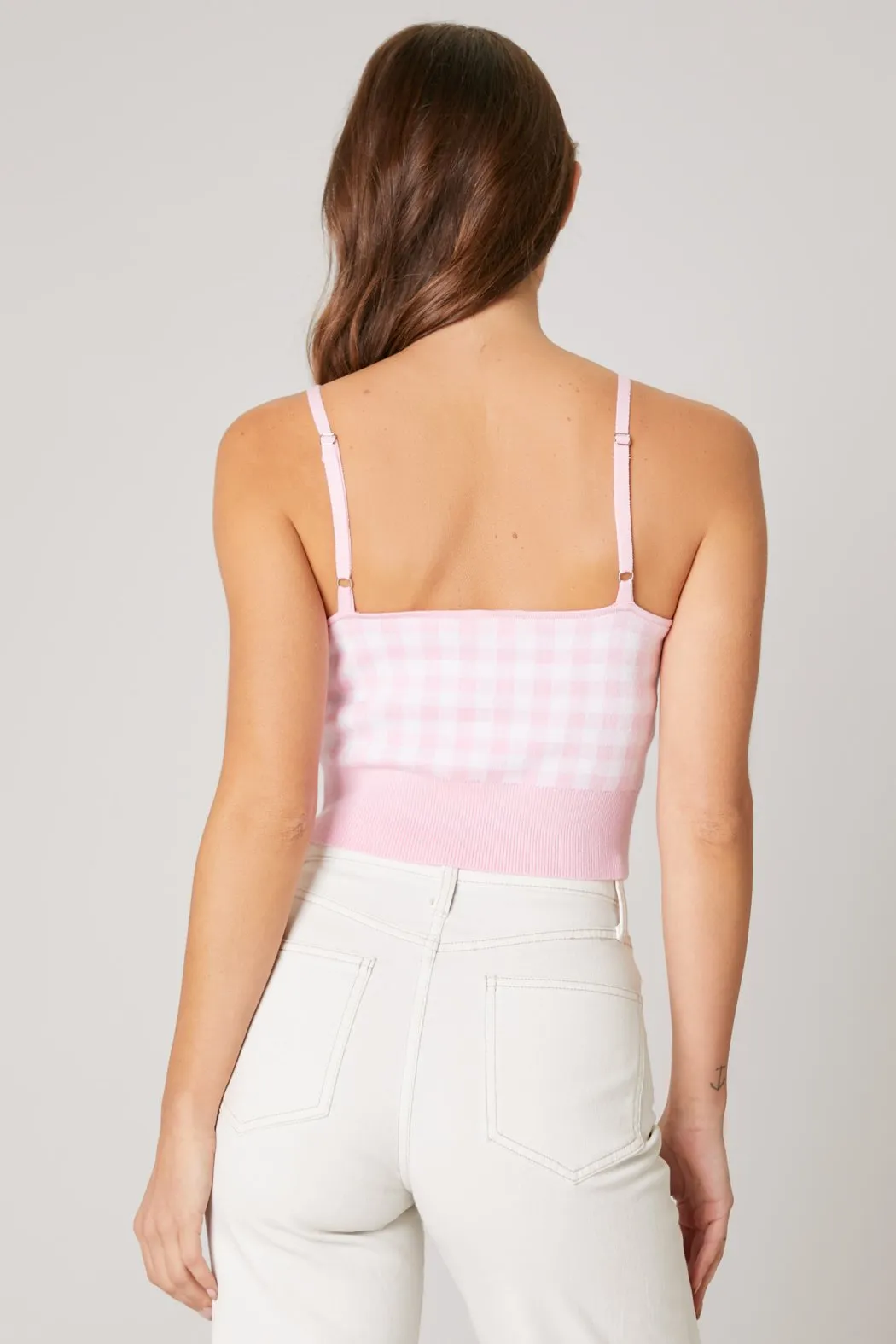 Dominika Gingham Knit Cami Top