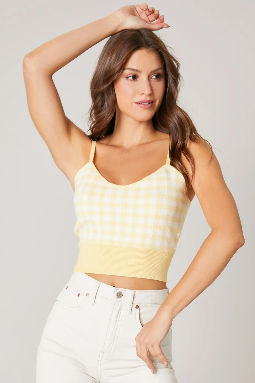 Dominika Gingham Knit Cami Top