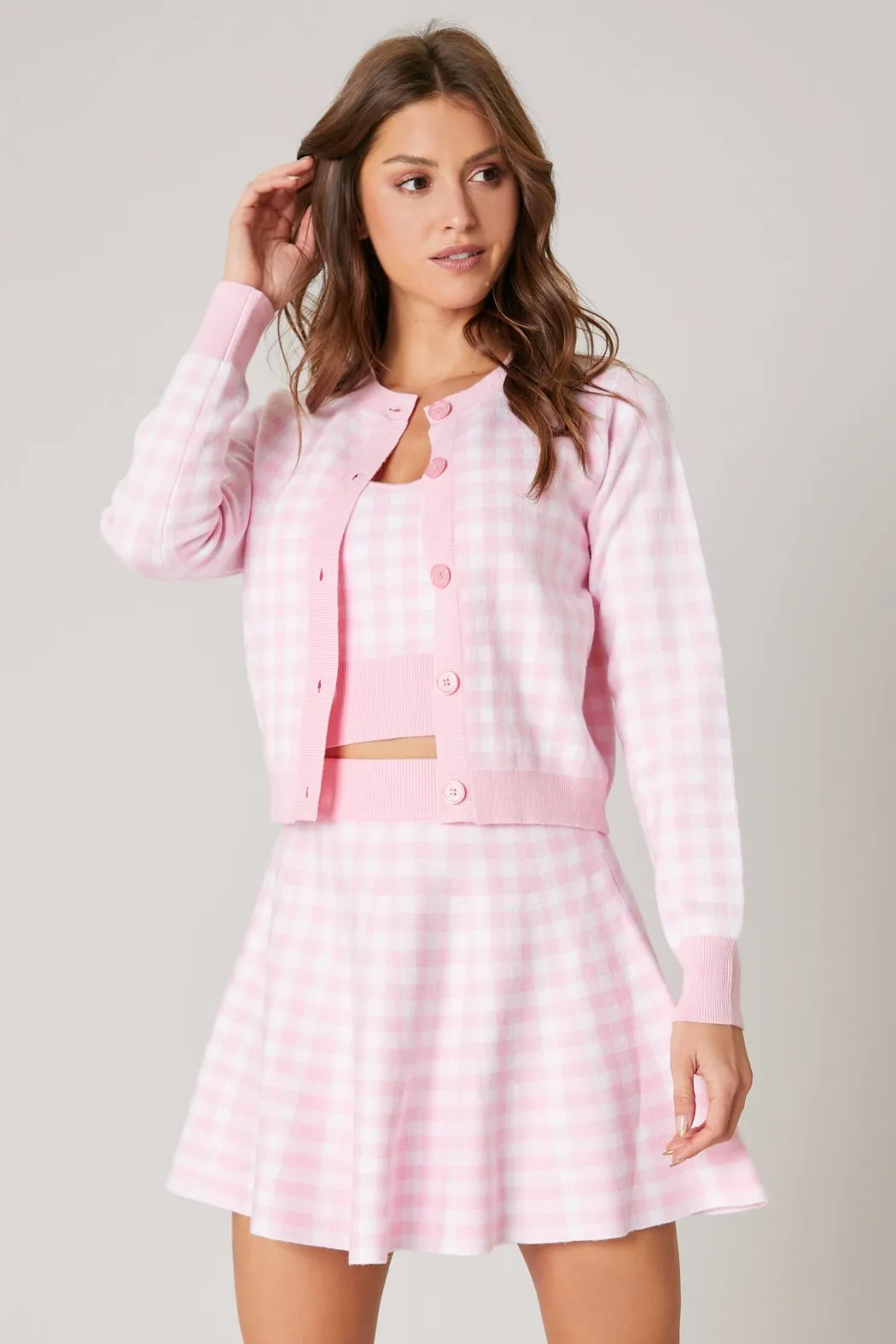 Dominika Gingham Knit Circle Skirt