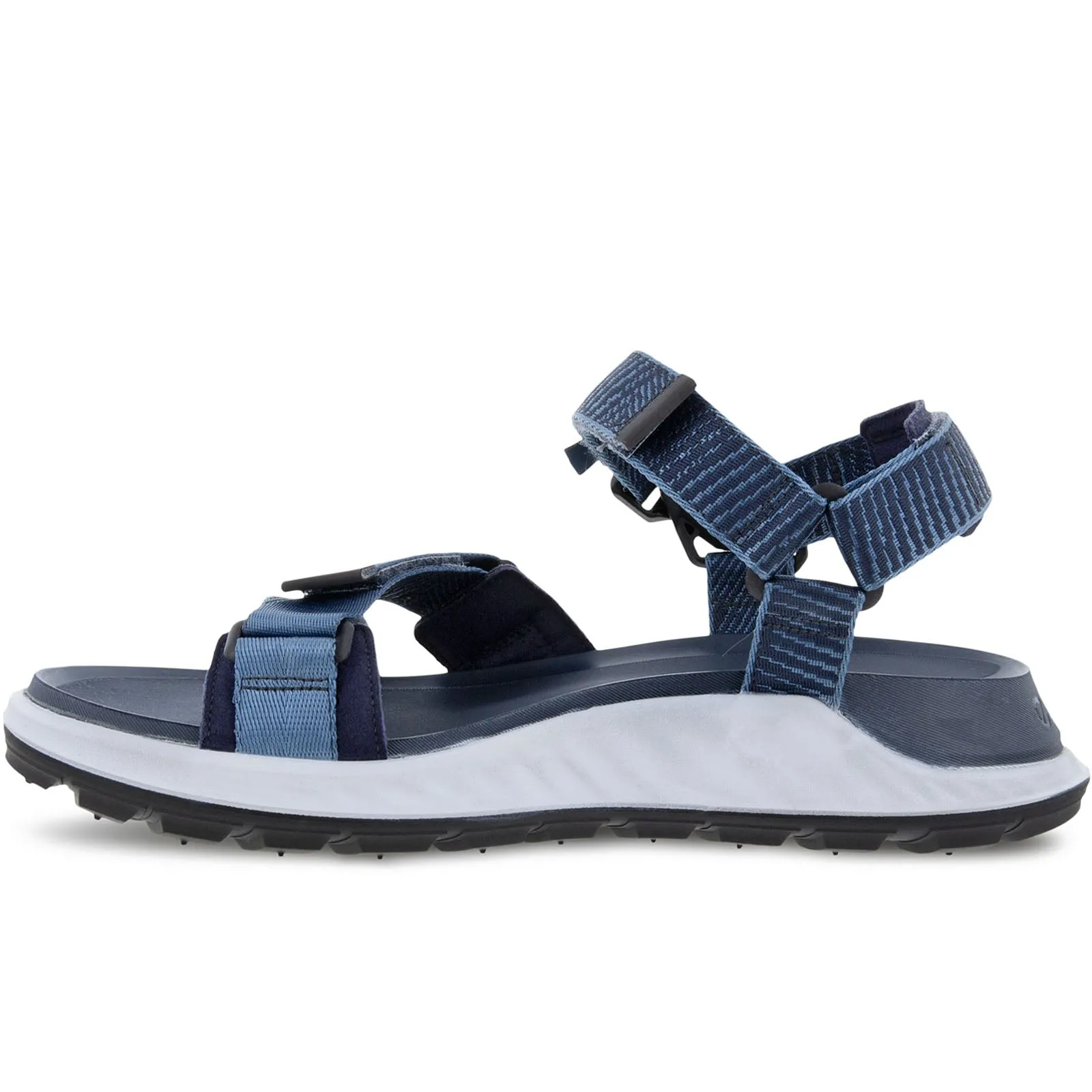 ECCO Mens Exowrap Textile Adjustable Walking Sandals - Retro Blue