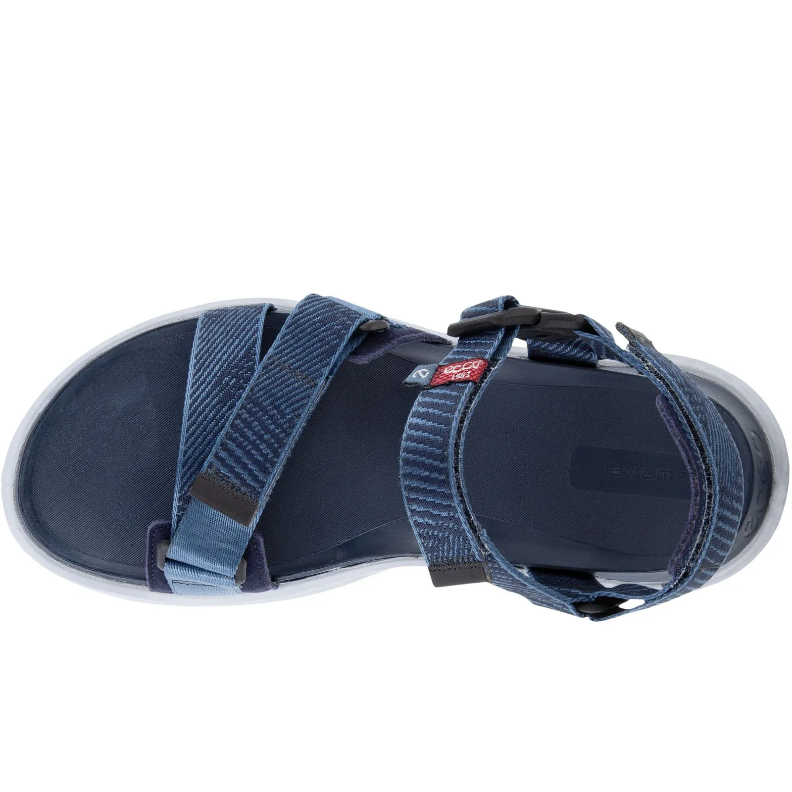 ECCO Mens Exowrap Textile Adjustable Walking Sandals - Retro Blue