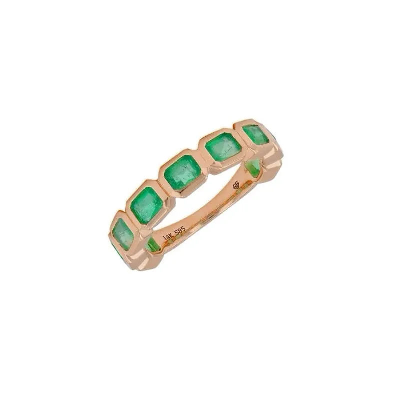 Emerald Bezel Sideways Set Eternity Ring