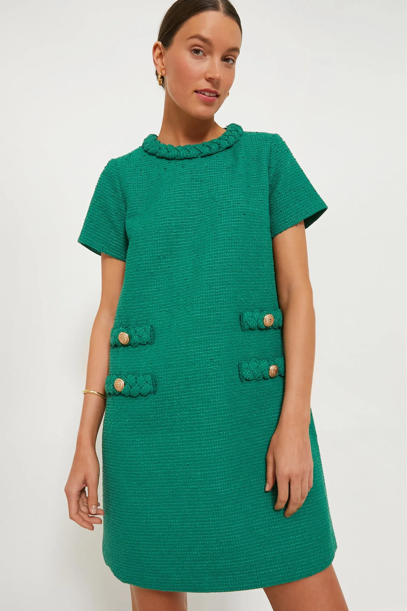 Emerald Green Tweed Jackie Dress