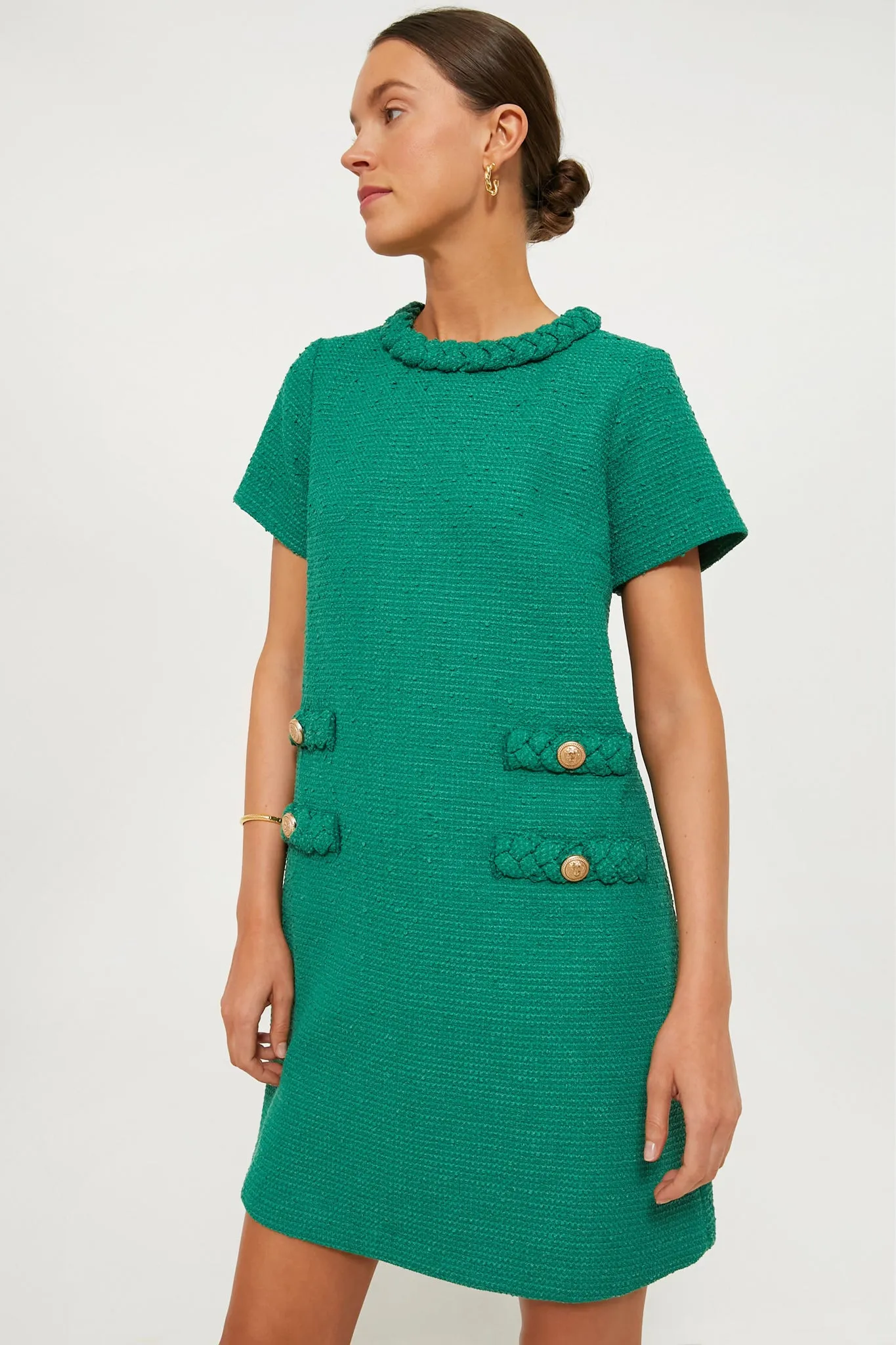 Emerald Green Tweed Jackie Dress