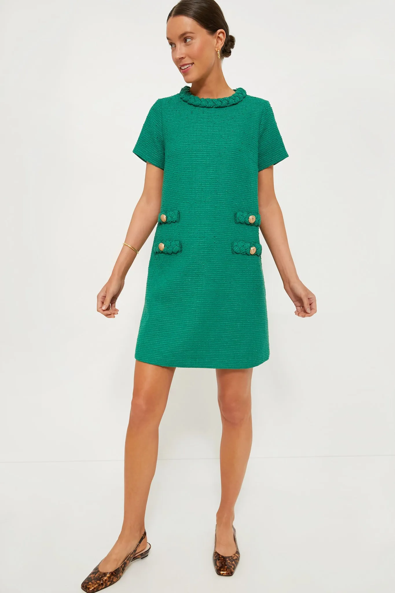 Emerald Green Tweed Jackie Dress