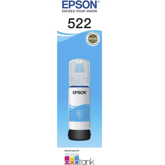 Epson 522 Ink Bottle Set Cartridge Refill Black/Cyan/Magenta/Yellow EcoTank Genuine Original