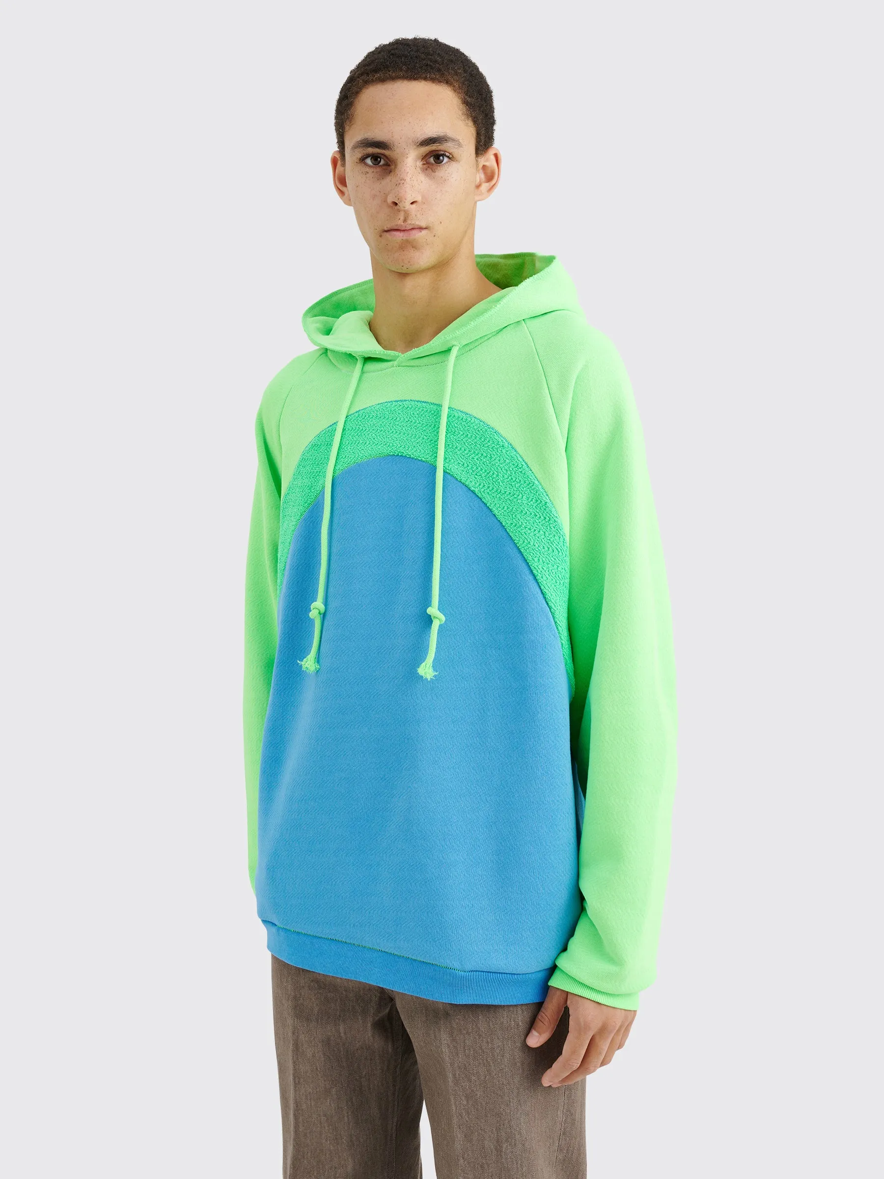 ERL Rainbow Knit Hoodie Blue