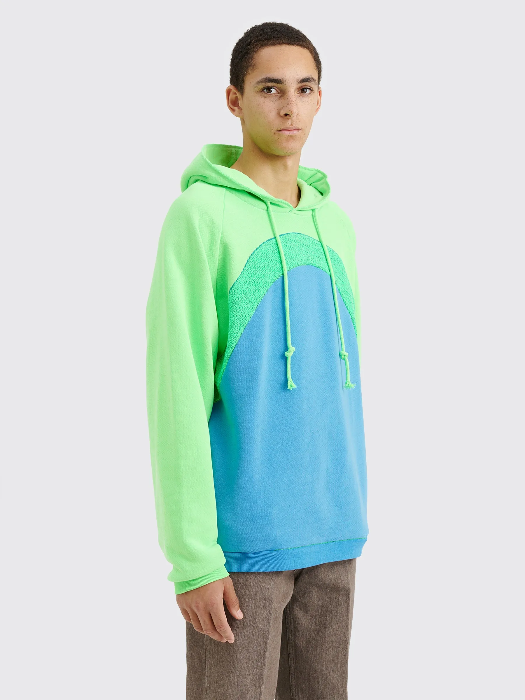 ERL Rainbow Knit Hoodie Blue