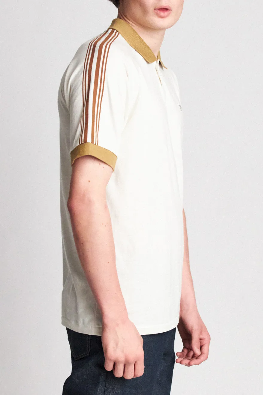 Este S/S Polo Knit - Cream/Khaki