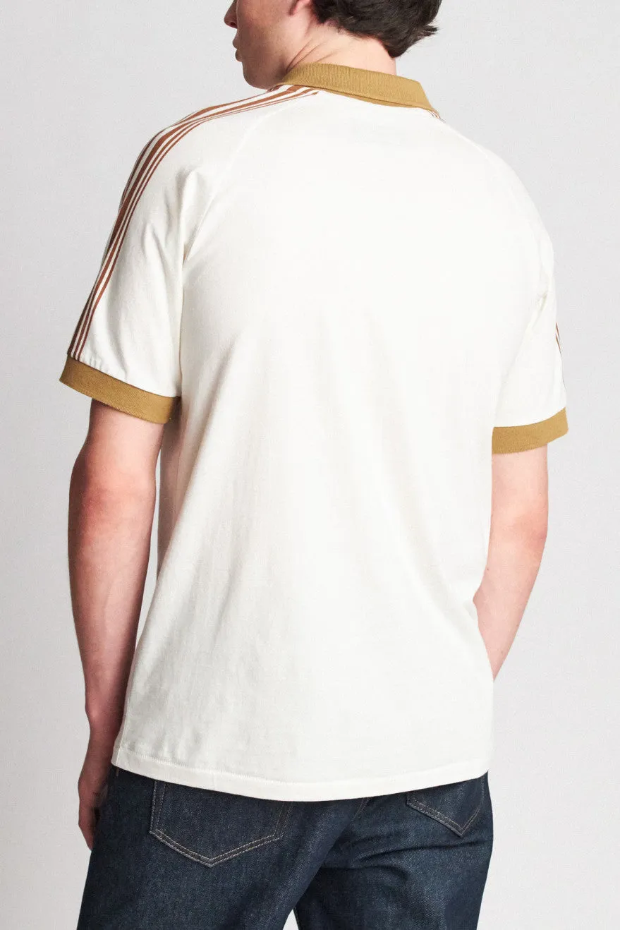 Este S/S Polo Knit - Cream/Khaki