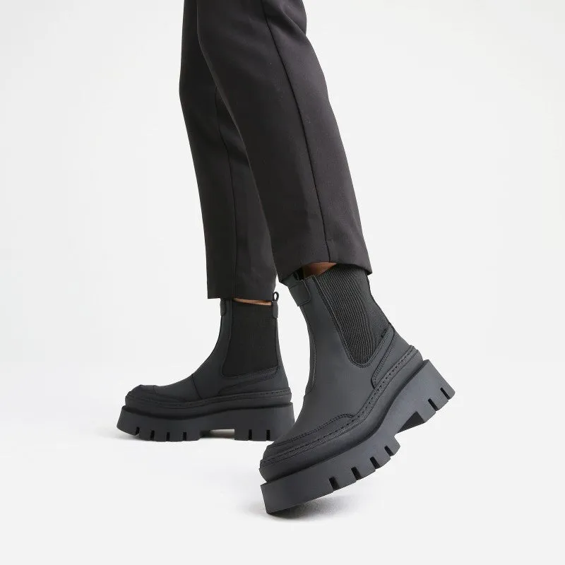 Evi Ann Black Biker Chelsea Boots - Black Biker Chelsea Boots by Evi Ann