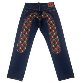 Evisu Diacock Style Blue Denim Jeans