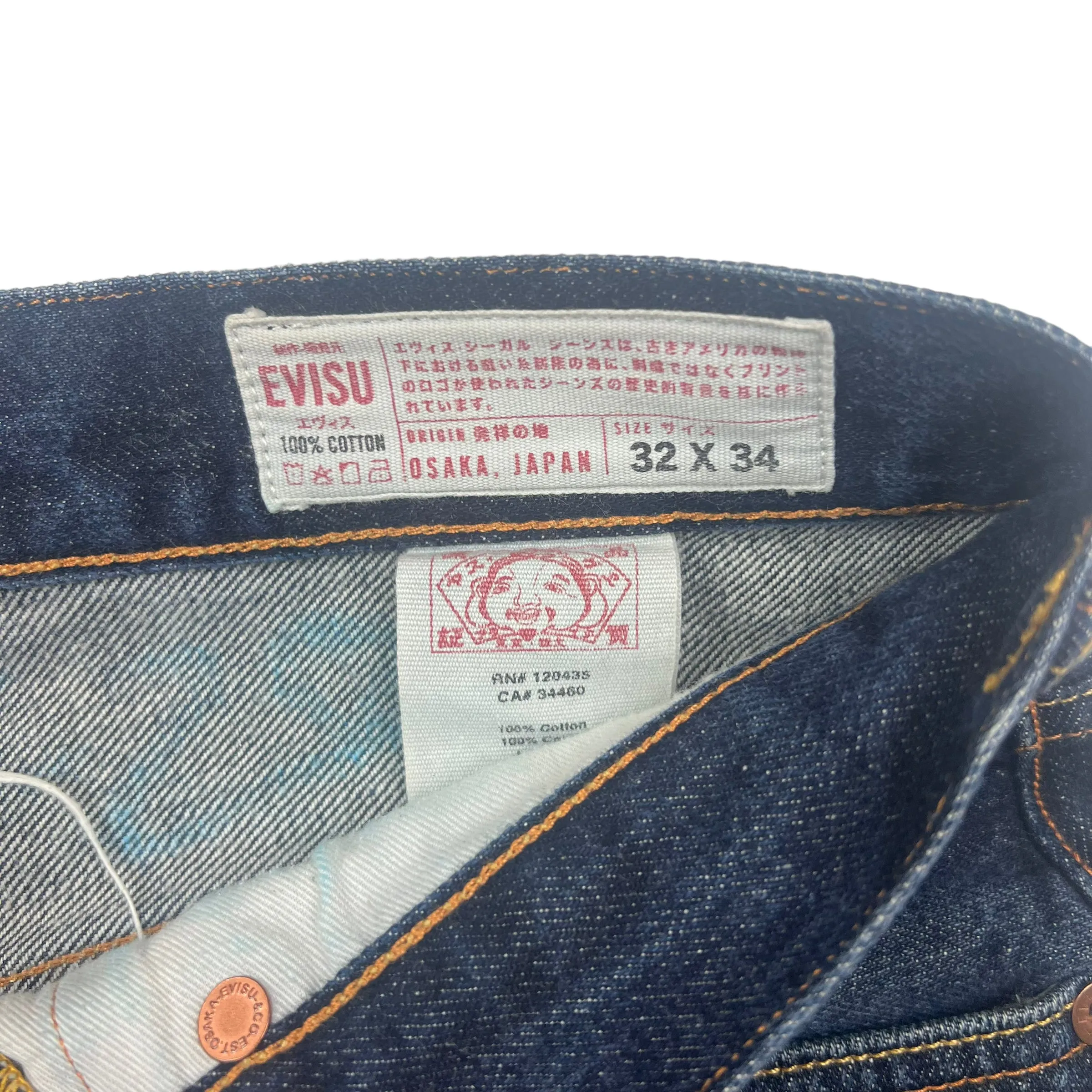 Evisu Diacock Style Blue Denim Jeans