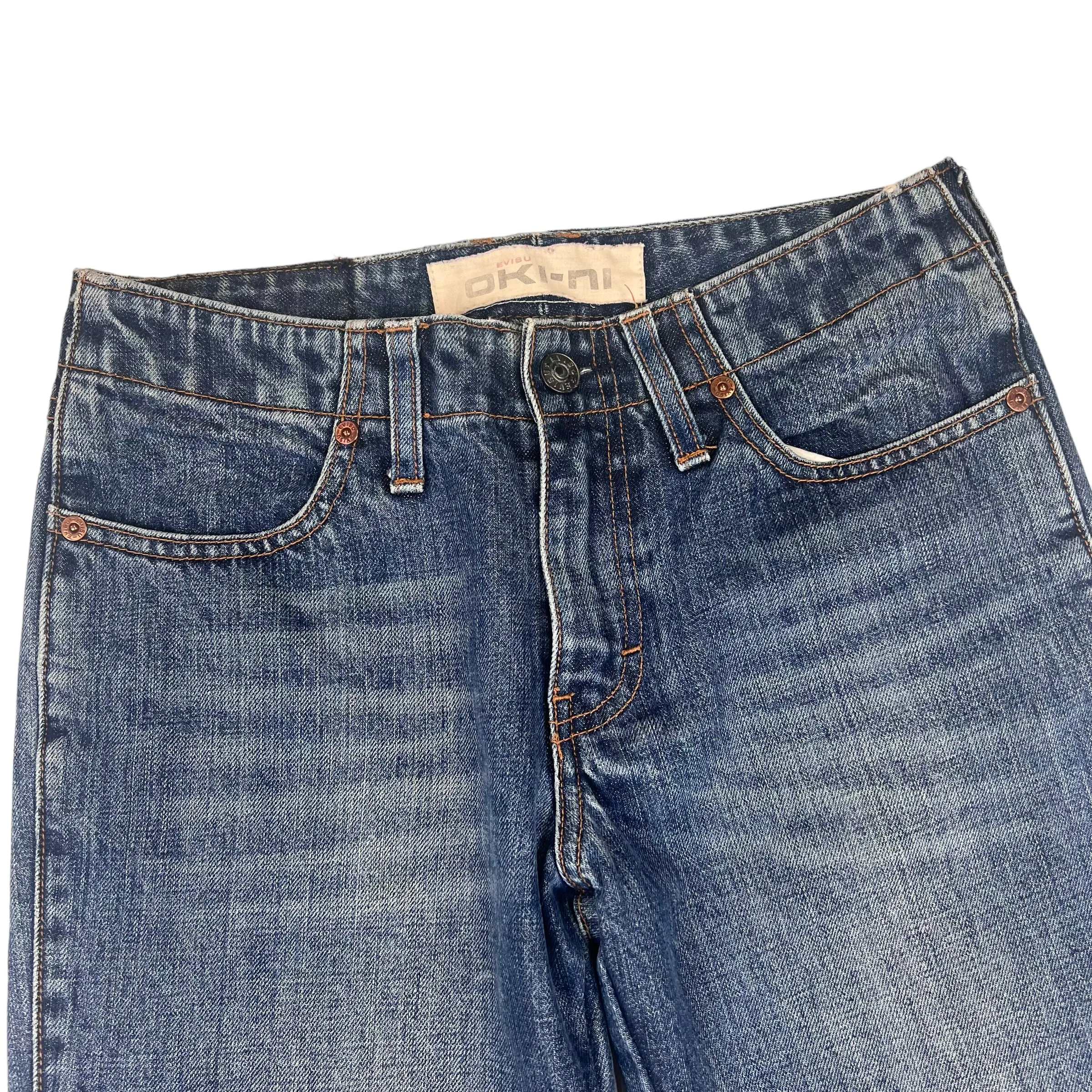 Evisu Straight Leg Blue Denim Jeans