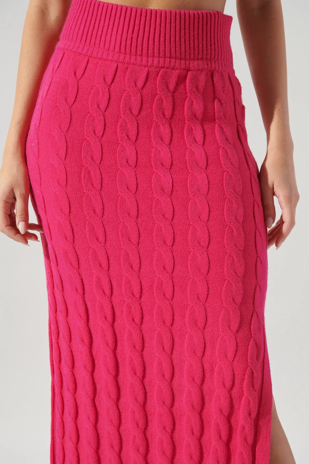 Fern Cable Knit Midi Skirt