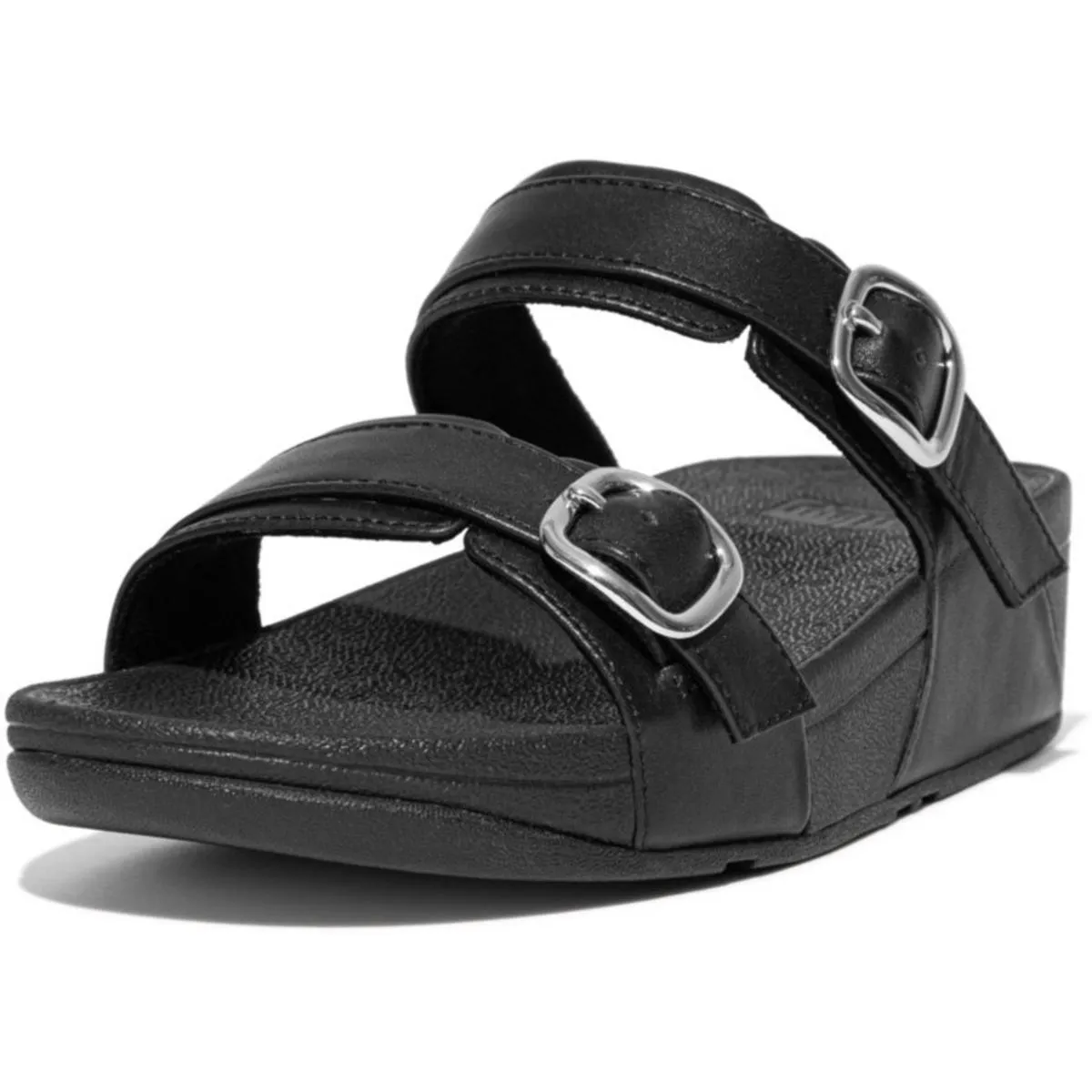 Fit Flop Lulu Adjustable Leather Slides All Black