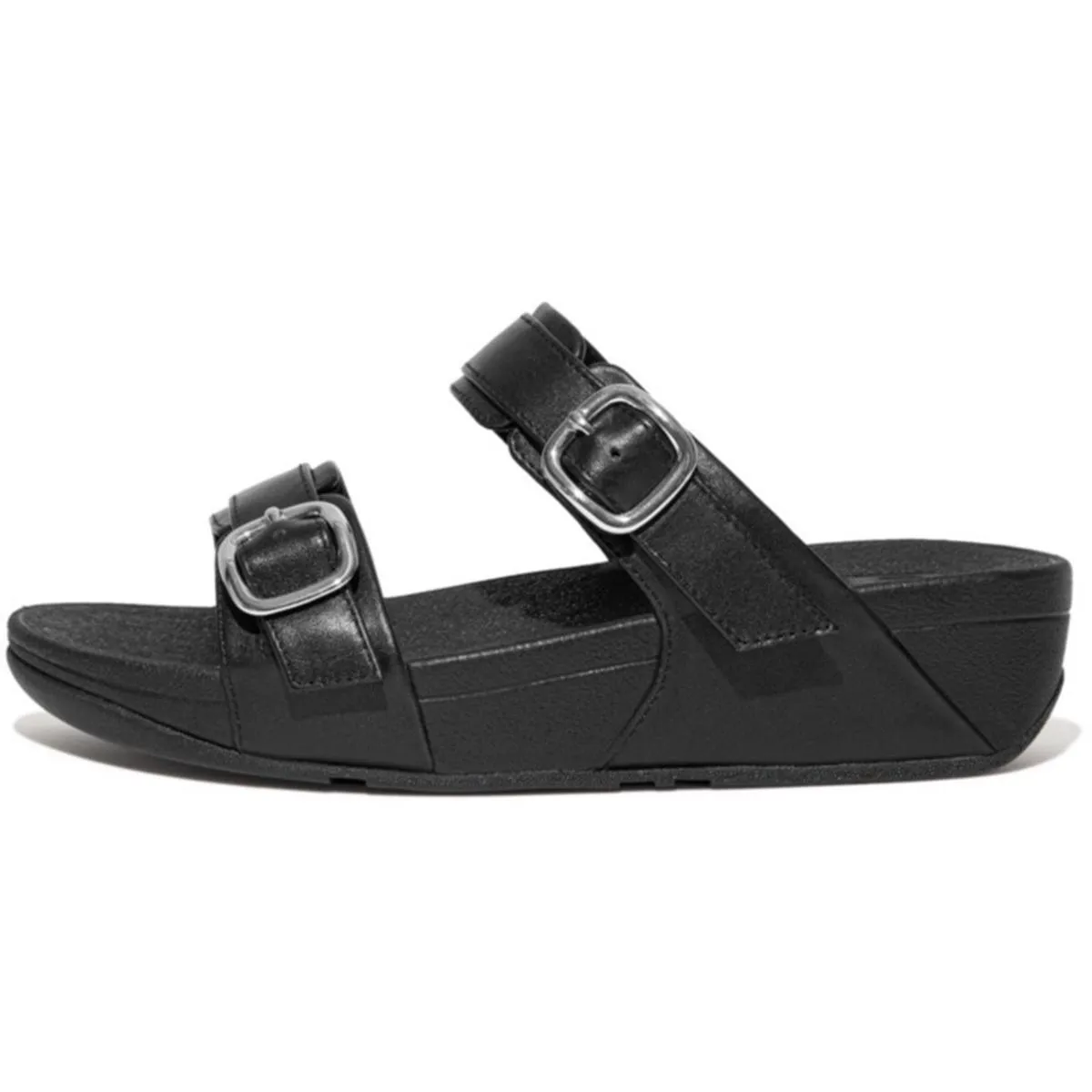 Fit Flop Lulu Adjustable Leather Slides All Black