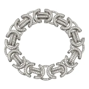 Flat Byzantine CZ Bling Bling Hip Hop Bracelet