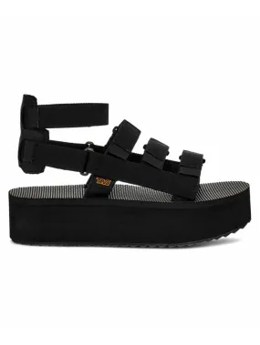 Mevia Black Flatform Sandals.