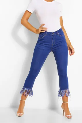 Frayed Hem Ankle Grazer Skinny Jeans