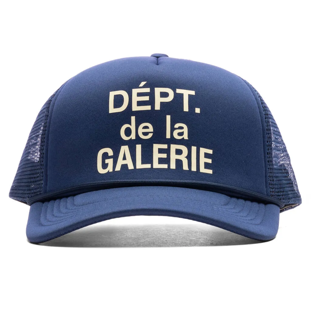 French Logo Trucker Hat - Navy Blue