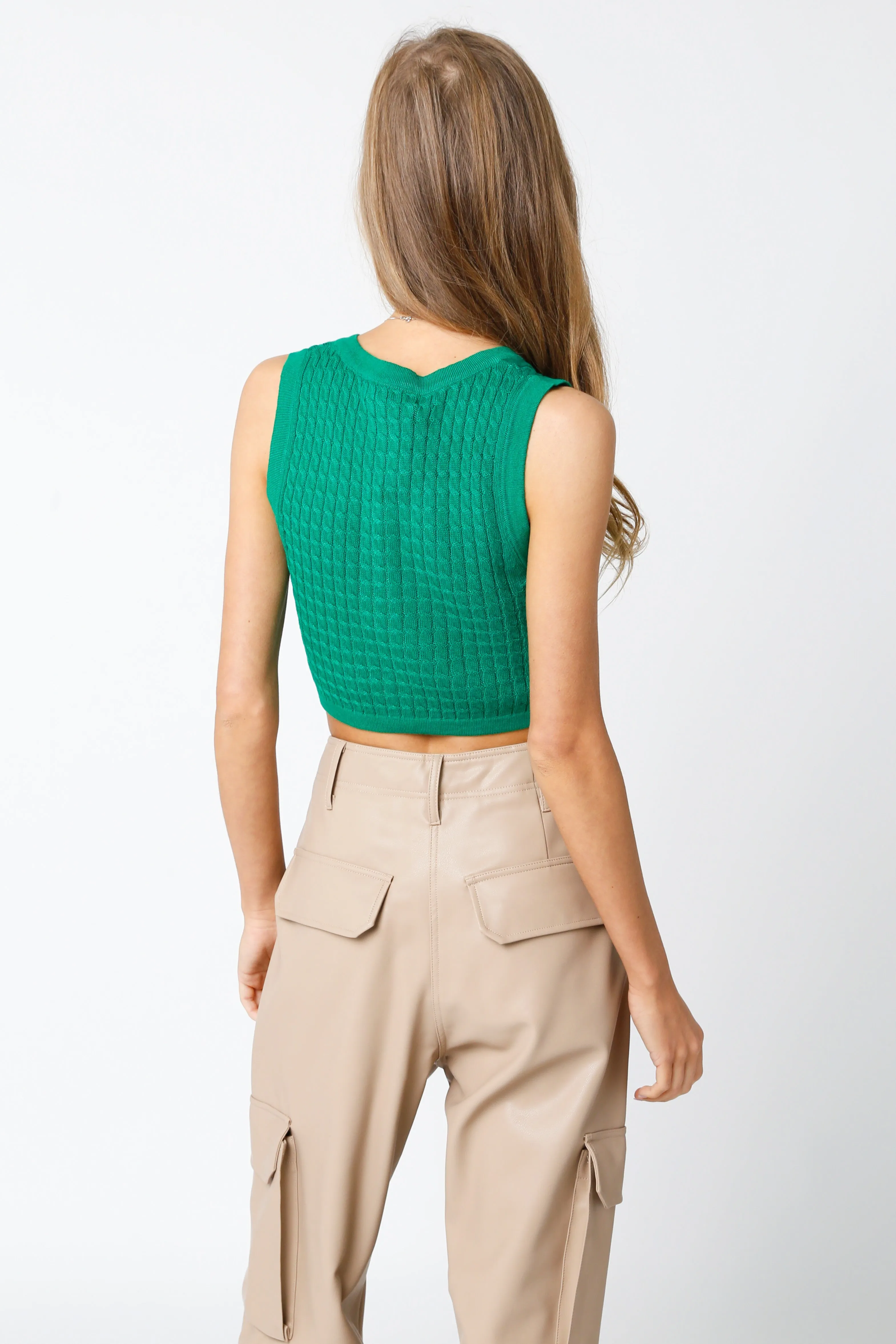 Front Buttoned Knit Top